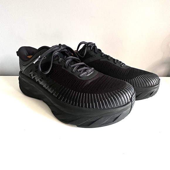 Hoka One One Bondi 7 X-Wide Low Top Black Sneakers Size 10.5 (4E) EUC Athletic - Picture 3 of 10